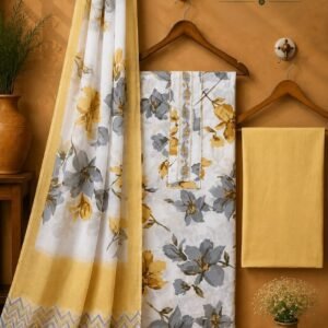 Pure Cotton Embroidered Churidar Material – Design 03