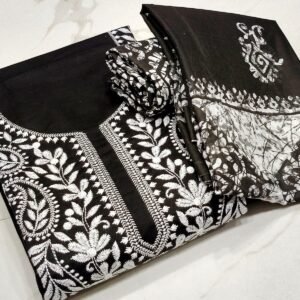 Pure Cotton Embroidered Churidar Material – Design 07