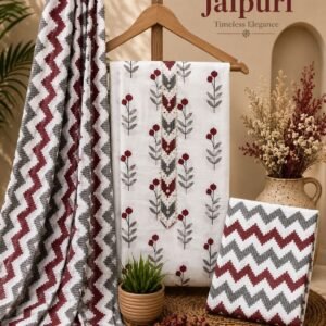 Pure Cotton Embroidered Churidar Material – Design 08