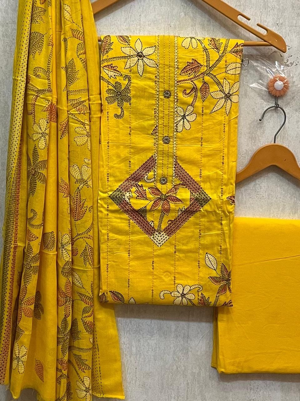Pure Cotton Embroidered Churidar Material – Design 10