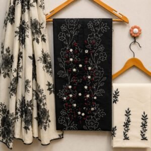 Pure Cotton Embroidered Churidar Material – Design 15