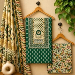 Pure Cotton Embroidered Churidar Material – Design 16