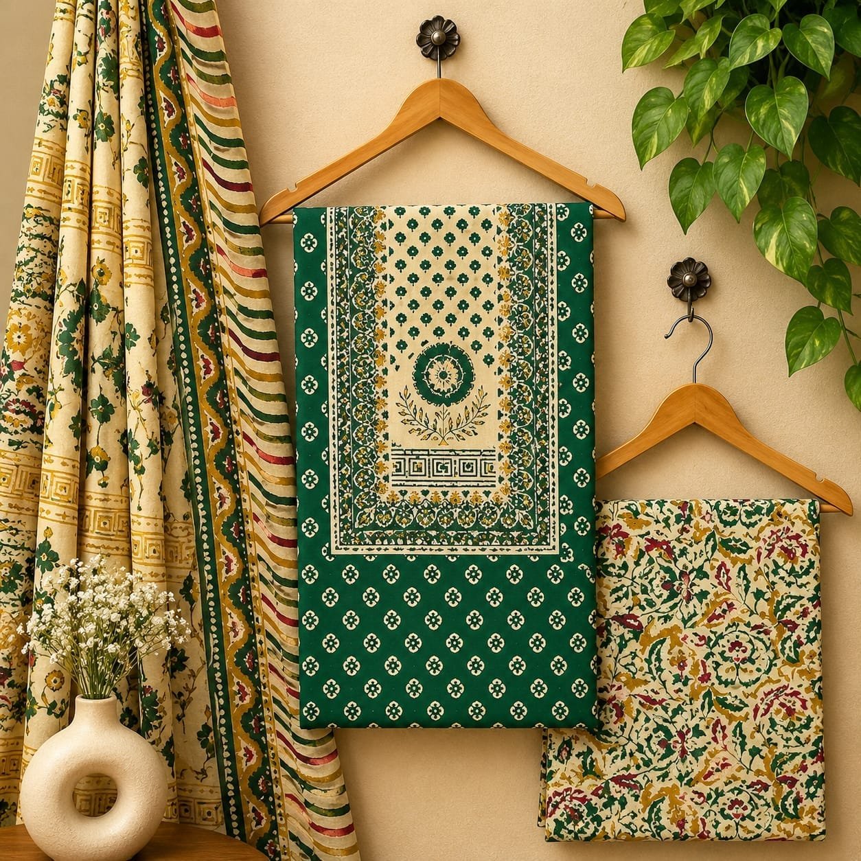Pure Cotton Embroidered Churidar Material – Design 16
