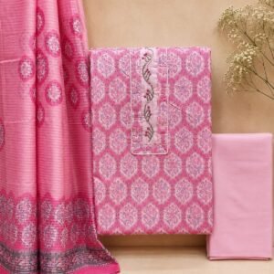 Pure Cotton Embroidered Churidar Material – Design 18