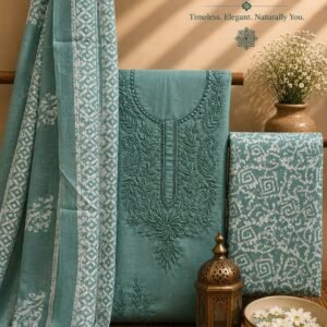 Pure Cotton Embroidered Churidar Material – Design 19