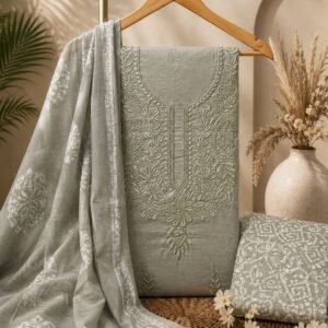 Pure Cotton Embroidered Churidar Material – Design 22