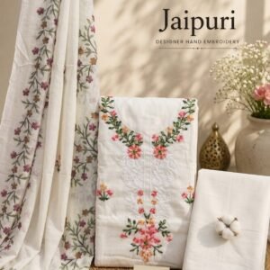 Pure Cotton Embroidered Churidar Material – Design 23