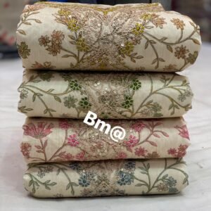 Limited Edition Printed Silk Churidar Material – Embroidery Design
